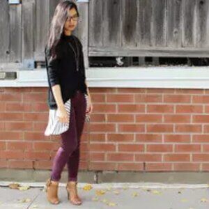 Silver Suki Jeggings Corduroy Mid Rise Burgundy plumb Size  Waist 27